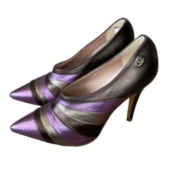 Just Cavalli Metallic Purple Booties | 39.5 - Picture 1 of 10